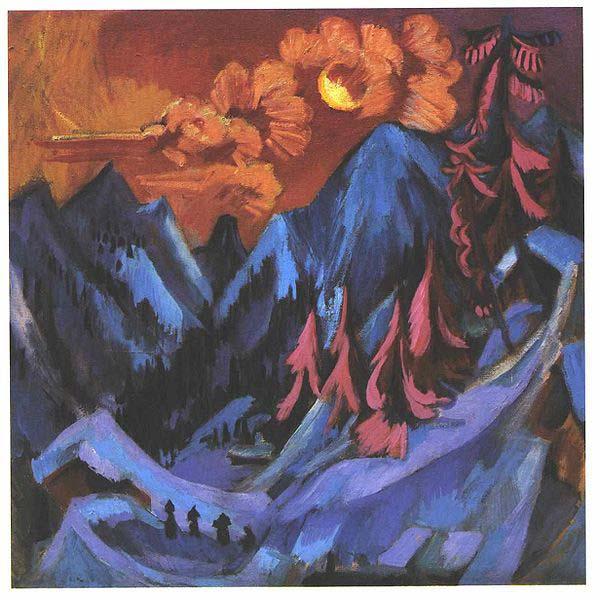 Ernst Ludwig Kirchner Winter moon landscape oil painting picture
